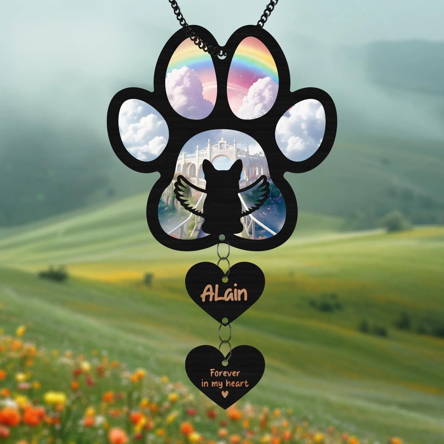 Netecom Personalized Pet Memorial Suncatcher – Custom Dog & Cat Sympathy Gift for Loss