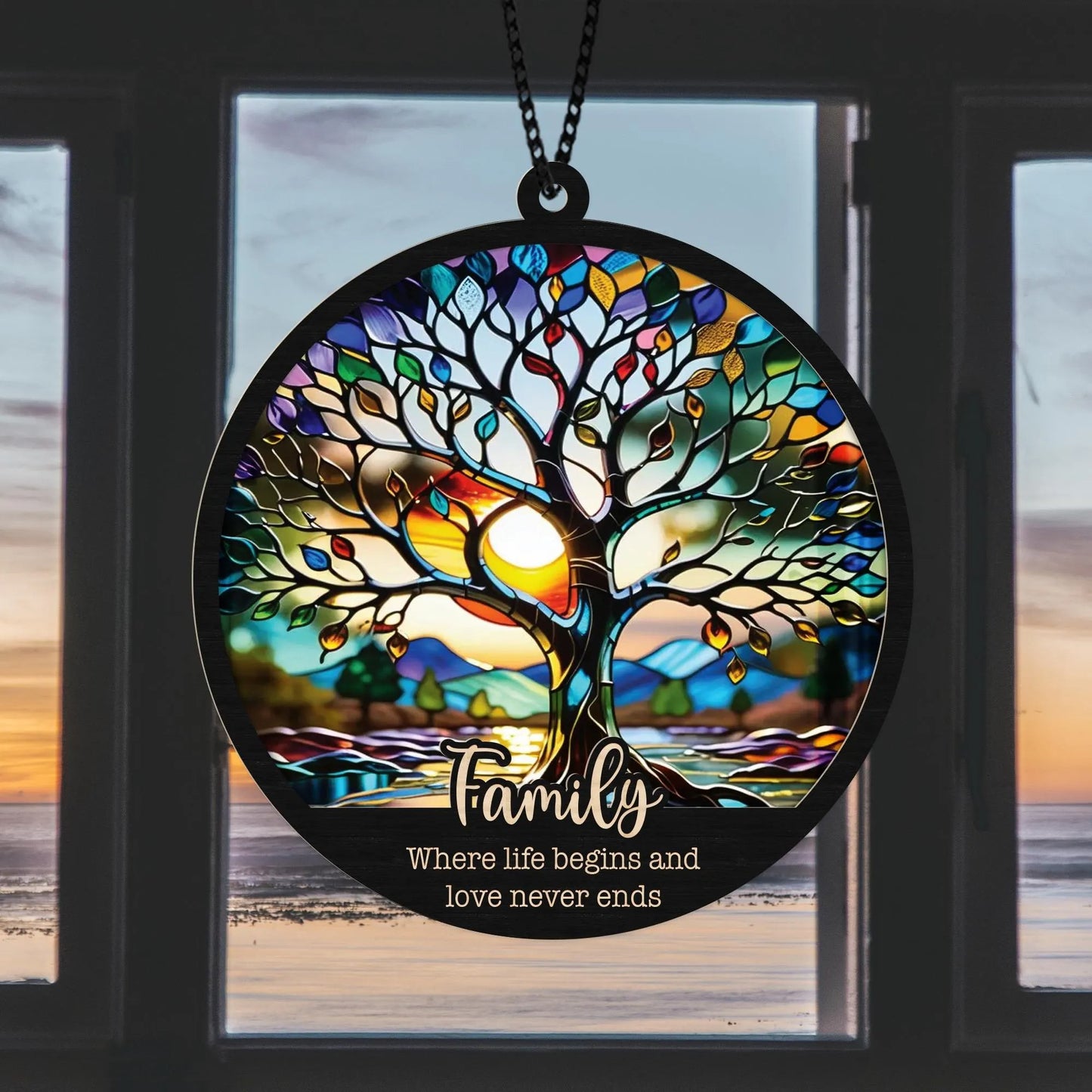 Netecom Personalized Tree of Life Suncatcher – Custom Family Window Decor, Meaningful Family Gift, Mother’s Day Keepsake
