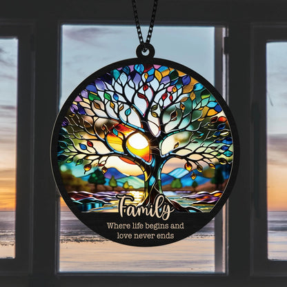 Netecom Personalized Tree of Life Suncatcher – Custom Family Window Decor, Meaningful Family Gift, Mother’s Day Keepsake