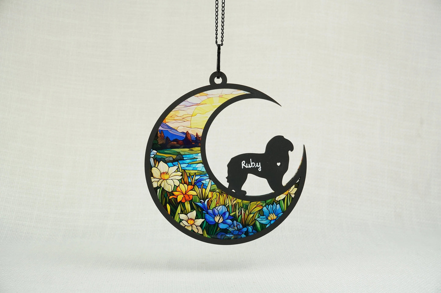 Netecom Personalized Maltese Memorial Suncatcher, Sympathy Gift for Maltese Mom, Custom Dog Name Ornament, Loss of Dog, Car Hanging