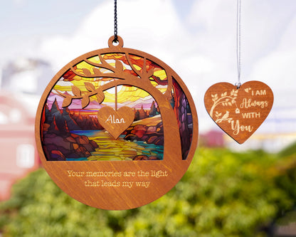 Netecom Personalized Memorial Suncatcher – Sympathy Gift for Loss of Mom Dad, Father in Heaven Keepsake, Memorial Ornament for Loved Ones