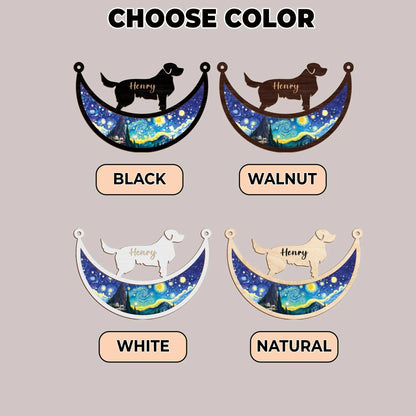 Netecom Personalized Cat Memorial Suncatcher – Couple Cat on Moon, Pet Loss Gift, Dog and Cat Remembrance, Custom Pet Memorial Window Hanging