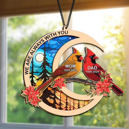 Netecom Personalized Cardinal Memorial Suncatcher – Loss of Dad Sympathy Gift, Father in Heaven Tribute