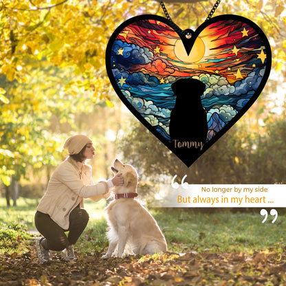 Netecom Custom Dog Pet Memorial Suncatcher – Personalized Loss of Pet Sympathy Gift, Custom Dog Breed, Dog Mom Ornament, Pet Loss Memorial Gift