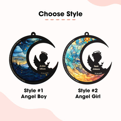 Netecom Personalized Infant Loss Memorial Suncatcher – Baby Girl Remembrance Ornament, Angel Baby Keepsake