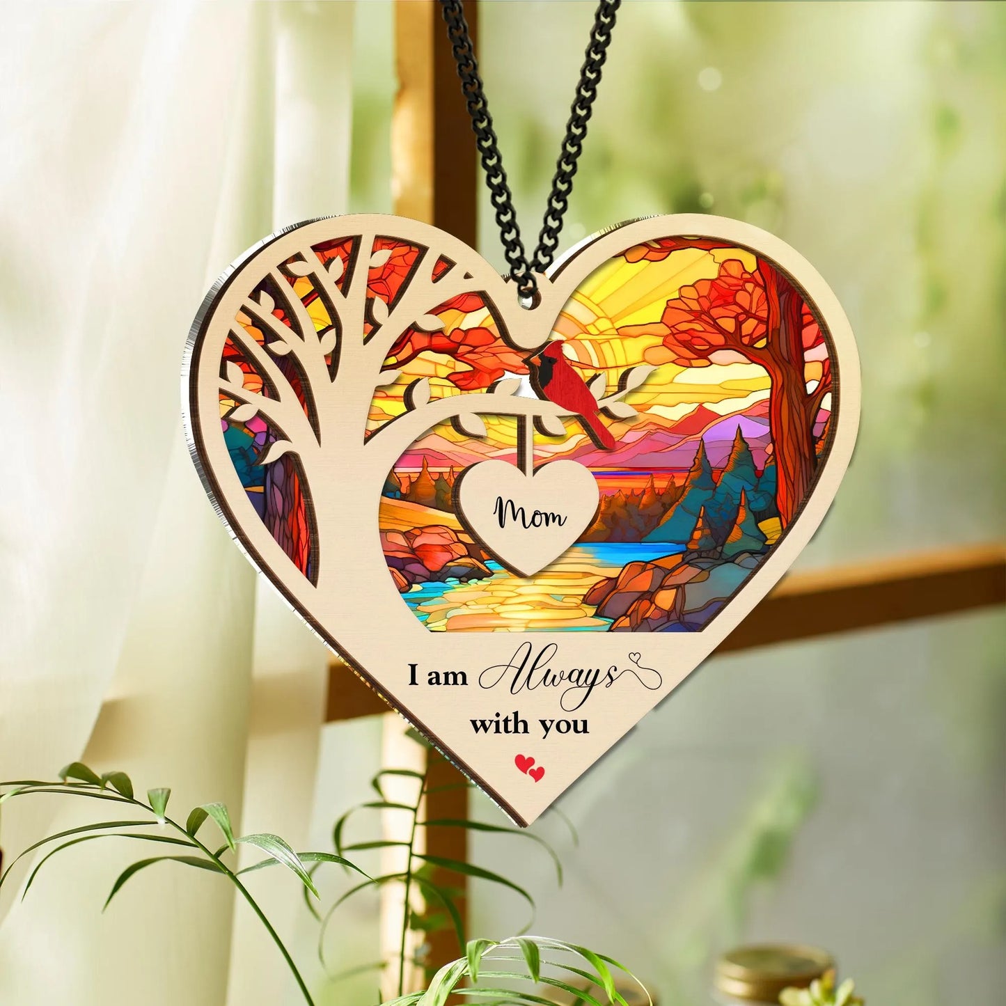 Netecom Memorial Cardinal Suncatcher – Loss of Mom Sympathy Gift, In Loving Memory, Bereavement Remembrance Gift for Mother
