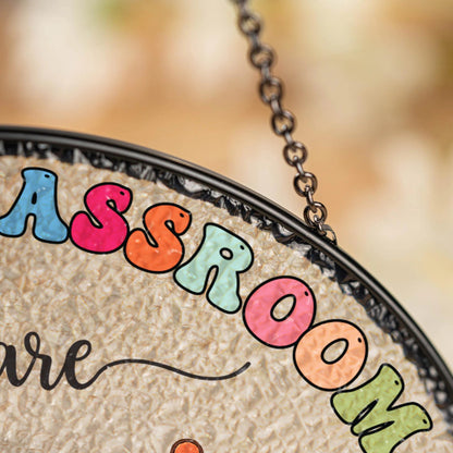 Netecom Personalized Teacher Stained Glass Suncatcher – Teacher Appreciation Gift for Back to School, Classroom Decor