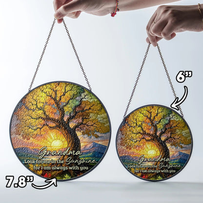 Netecom Personalized Memorial Stained Glass Suncatcher – Sympathy Gift for Loss of Dad, Father in Heaven, Memorial Tribute, Custom Lightcatcher
