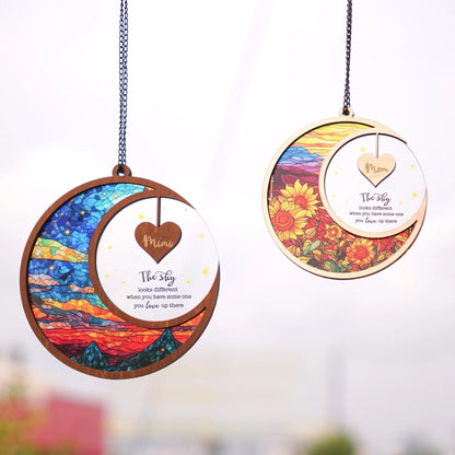 Netecom Personalized Memorial Suncatcher – Sympathy Gift for Loss of Mom Dad, In Loving Memory Keepsake, Bereavement for Parents
