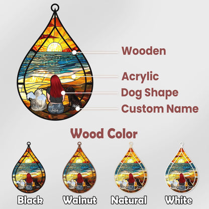 Netecom Personalized Dog Memorial Suncatcher – Teardrop Ornament for Pet Loss, Sympathy Gift for Dog Passing