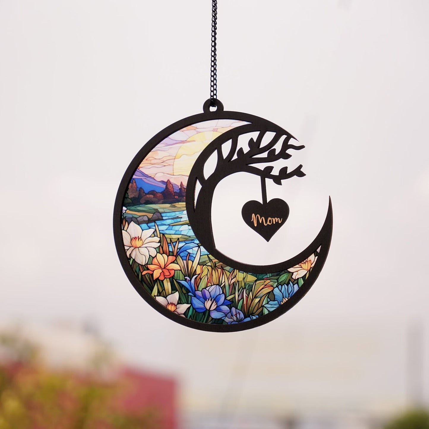 Netecom Personalized Memorial Suncatcher – Sympathy Gift for Loss of Parent, In Loving Memory Keepsake, Family Bereavement Window Hanging