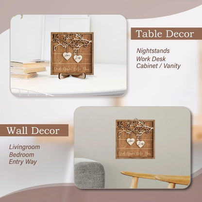 Netecom Personalized Couple Wooden Sign Custom Names Wood Frame Anniversary Wedding Gift Romantic Home Decor for Couples