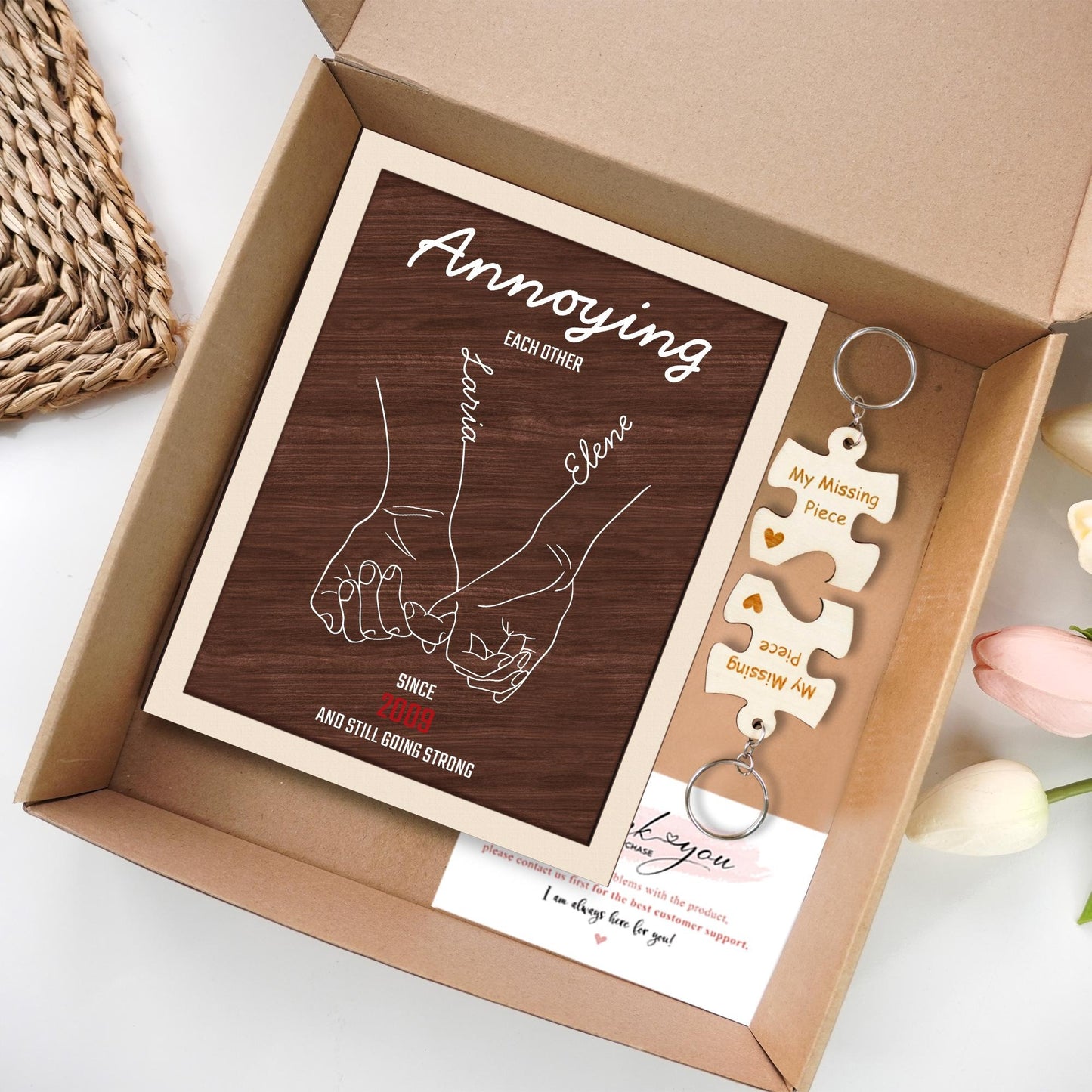 Netecom Personalized Funny Couple Frame Annoying Each Other Quote Valentine Present for Him Her Wedding Anniversary Decor
