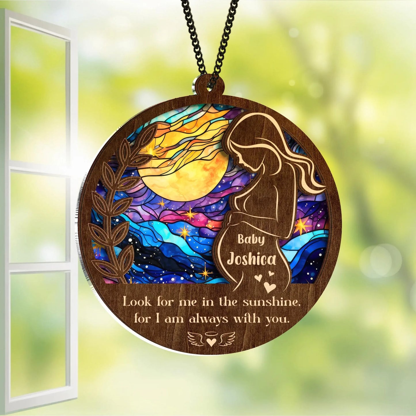 Netecom Personalized Angel Baby Memorial Suncatcher – Infant Loss Remembrance Gift, Miscarriage Tribute Ornament, Stillborn Sympathy Keepsake