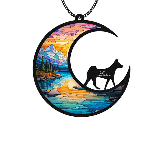 Netecom Personalized Basenji Dog Memorial Suncatcher – Custom Dog Name Loss of Pet Remembrance Gift, Basenji Lover Gift, Dog Mom Home Decor