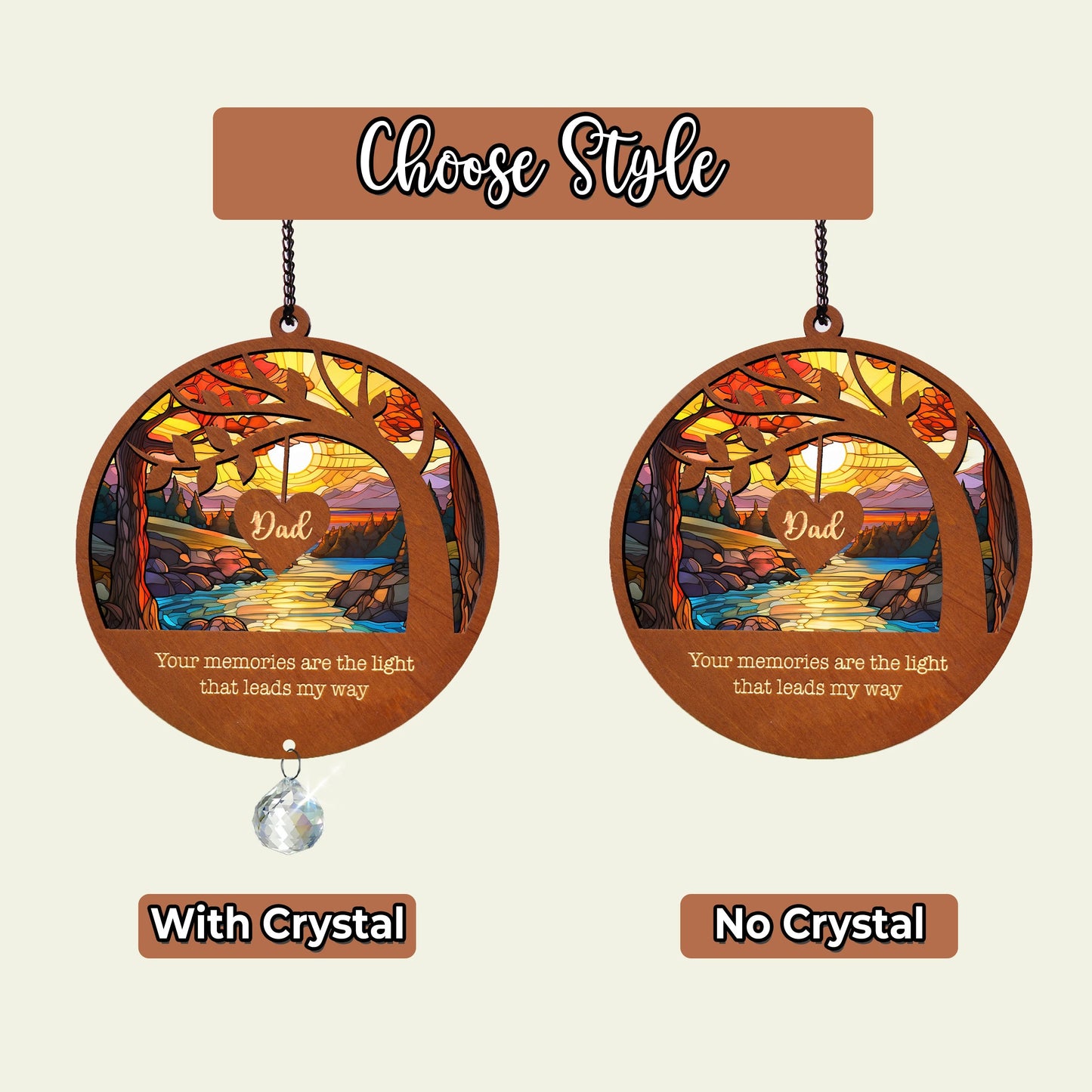 Netecom Personalized Sympathy Crystal Suncatcher – Memorial Gift for Loss of Dad, Father in Heaven Remembrance
