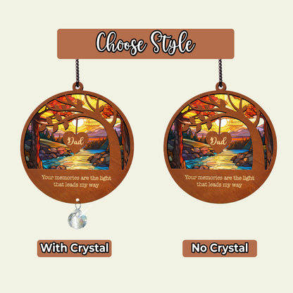 Netecom Personalized Sympathy Crystal Suncatcher – Memorial Gift for Loss of Dad, Father in Heaven Remembrance