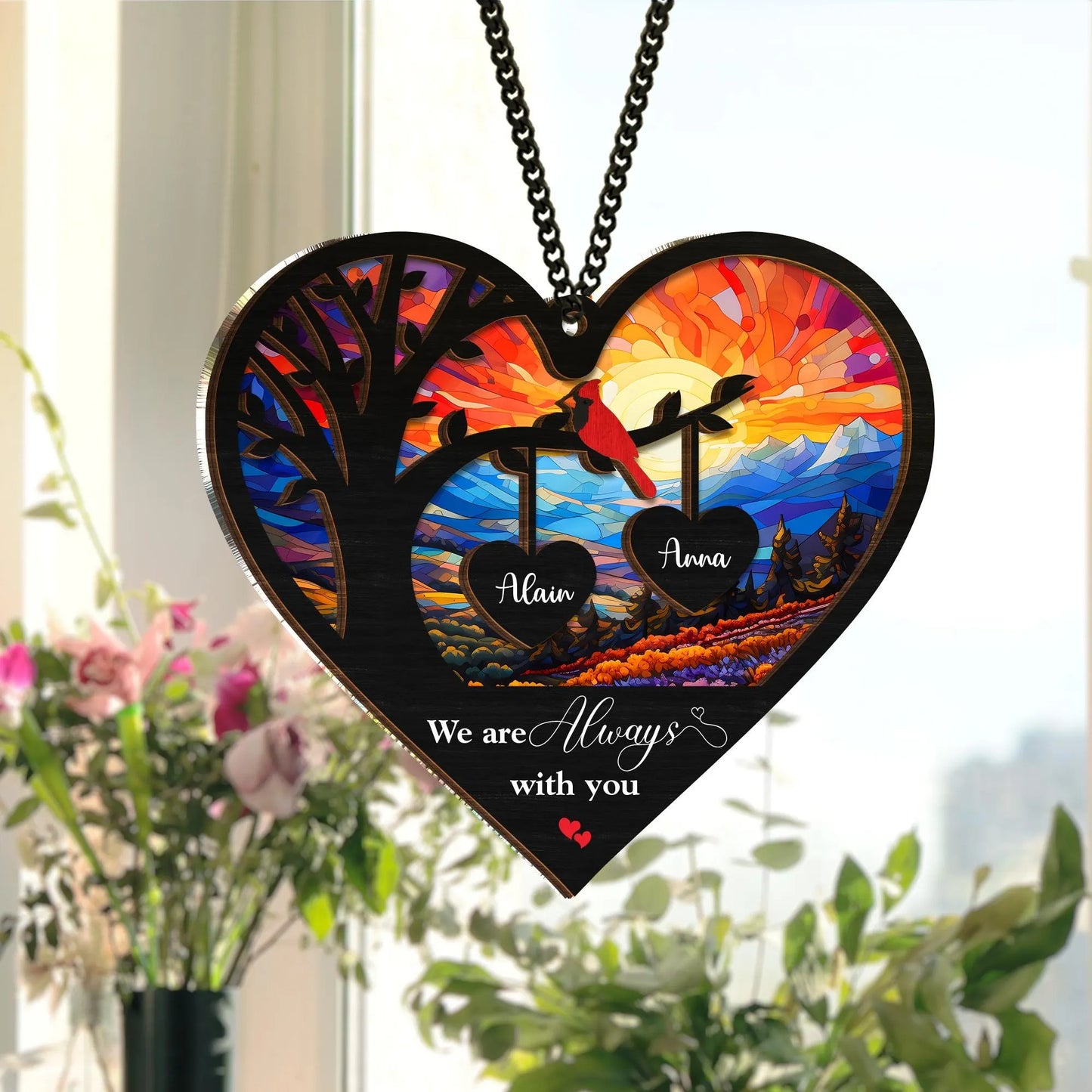 Netecom Memorial Cardinal Suncatcher – Loss of Mom Sympathy Gift, In Loving Memory, Bereavement Remembrance Gift for Mother