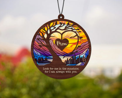 Netecom Custom Sympathy Suncatcher – Personalized Memorial Ornament for Loss of Mom Dad Grandpa, Bereavement Gift, In Loving Memory Keepsake