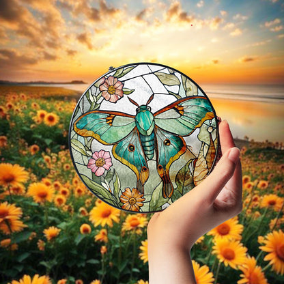 Netecom Butterfly Stained Glass Suncatcher – Sunflower & Floral Window Hanging Decor, Light Catcher Gift for Mom & Women