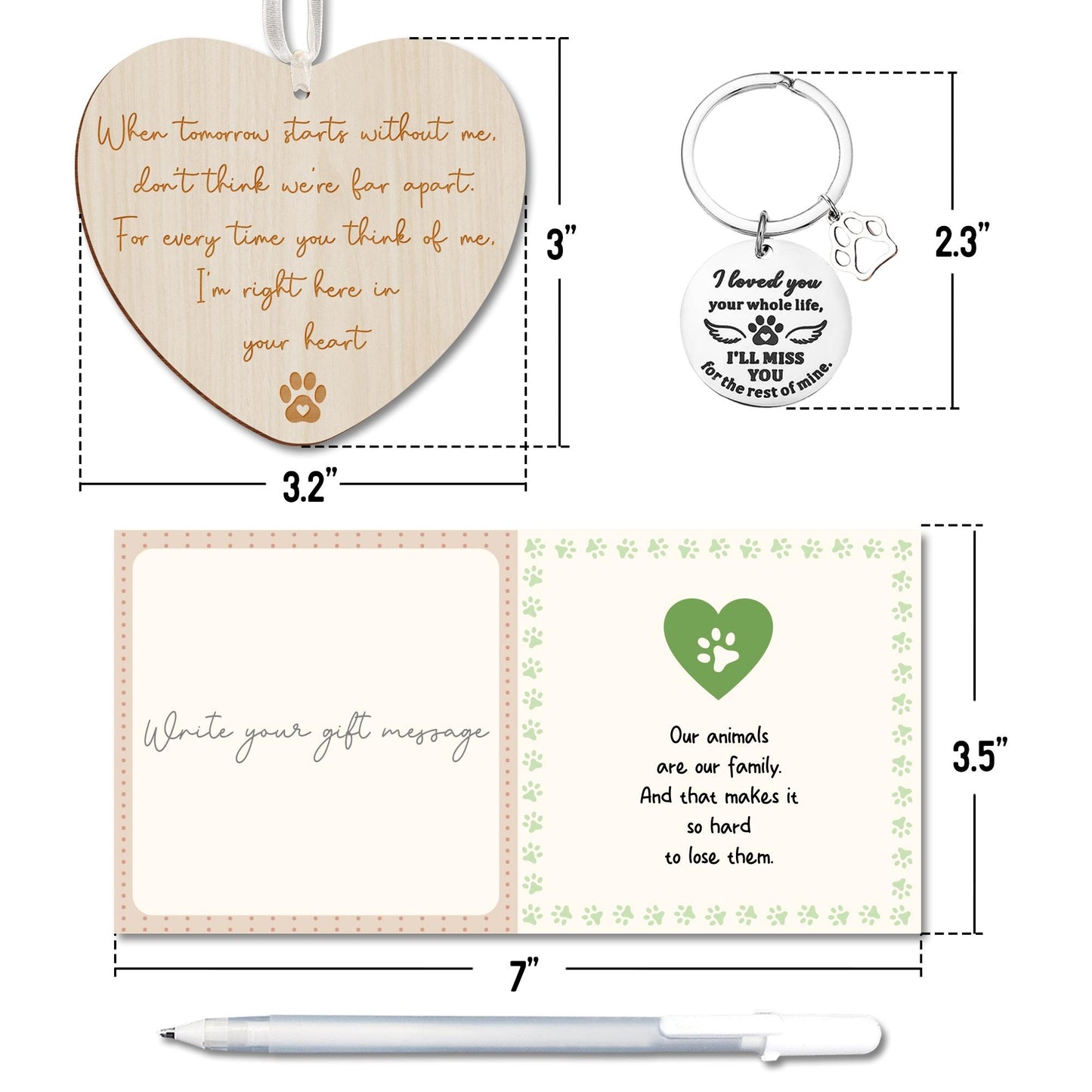 Netecom Dog Memorial Suncatcher Gift Set – Pet Loss Ornament, DIY Sympathy Card and Keychain, You Were My Favorite Hello Dog Mom Remembrance