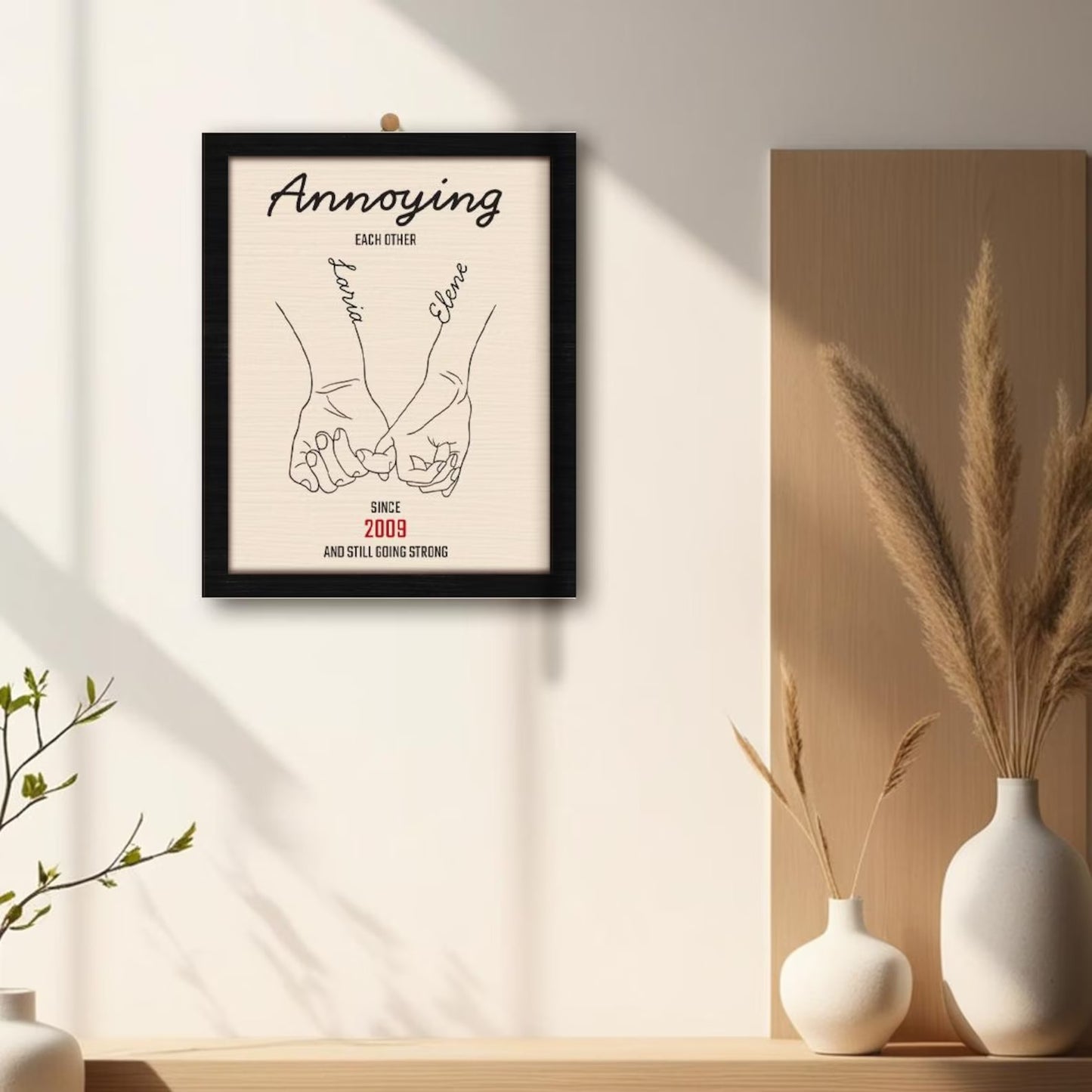 Netecom Personalized Funny Couple Frame Annoying Each Other Quote Valentine Present for Him Her Wedding Anniversary Decor