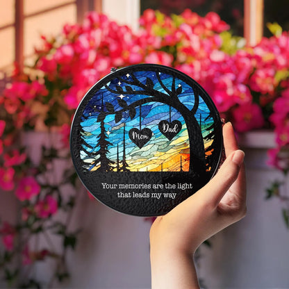 Netecom Memorial Stained Glass Suncatcher – Personalized Sympathy Gift for Loss of Mom, Father in Heaven Remembrance