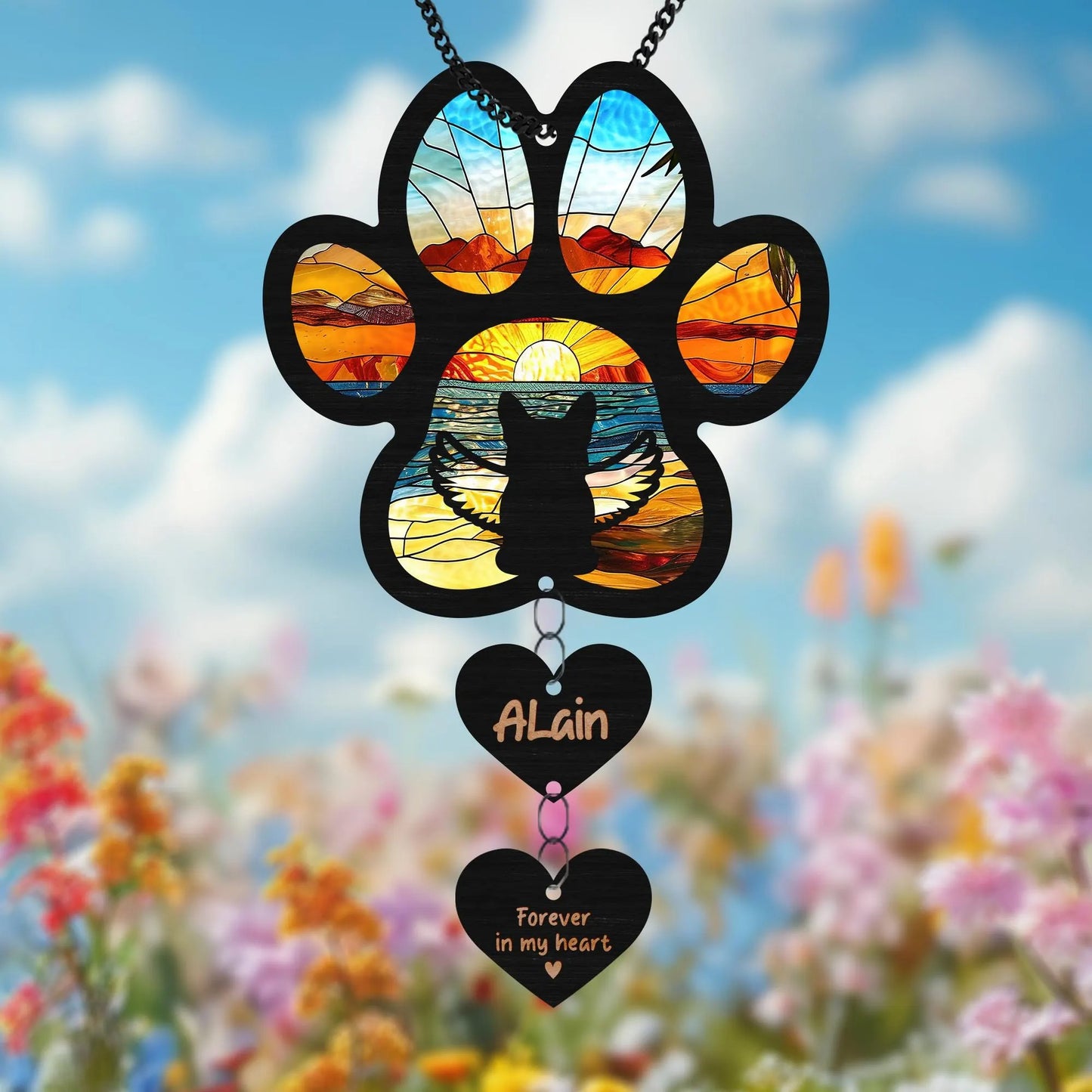 Netecom Personalized Pet Memorial Suncatcher – Custom Dog & Cat Sympathy Gift for Loss