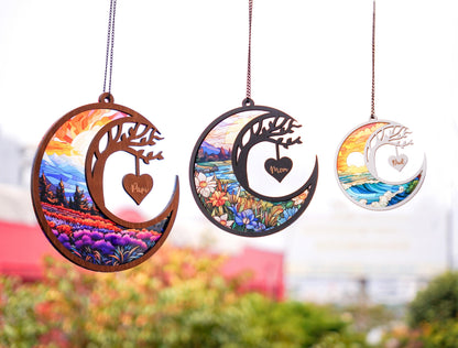 Netecom Personalized Memorial Suncatcher – Sympathy Gift for Loss of Parent, In Loving Memory Keepsake, Family Bereavement Window Hanging