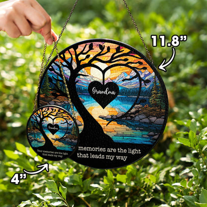 Netecom Personalized Memorial Lightcatcher – Stained Glass Window Hanging for Loss of Dad, Sympathy Gift, Father in Heaven Remembrance Suncatcher