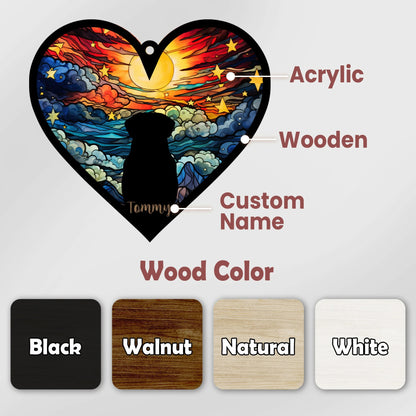 Netecom Custom Dog Pet Memorial Suncatcher – Personalized Loss of Pet Sympathy Gift, Custom Dog Breed, Dog Mom Ornament, Pet Loss Memorial Gift