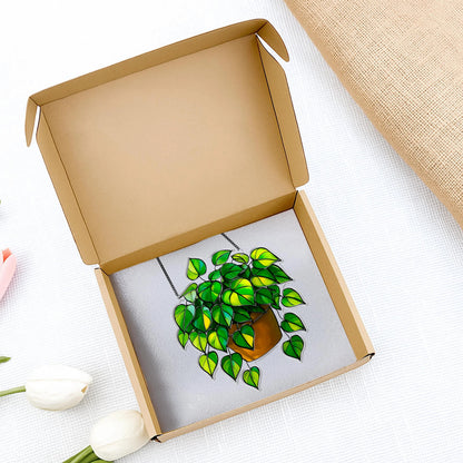 Netecom Pothos Plant Acrylic Suncatcher – Faux Stained Glass Window Hanging, Botanical Home Art Decor, Plant Lover Gift, Indoor Garden Hanging Decor
