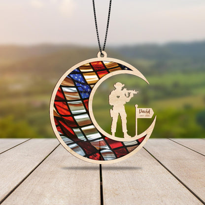 Netecom Personalized Military Memorial Suncatcher – Veteran Remembrance Gift, Loss of Dad Grandpa, Veteran’s Day Tribute