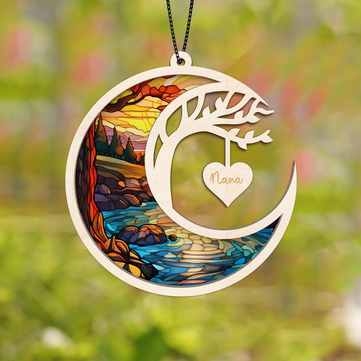 Netecom Personalized Memorial Suncatcher – Sympathy Gift for Loss of Parent, In Loving Memory Keepsake, Family Bereavement Window Hanging