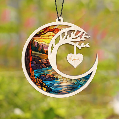 Netecom Personalized Memorial Suncatcher – Sympathy Gift for Loss of Parent, In Loving Memory Keepsake, Family Bereavement Window Hanging