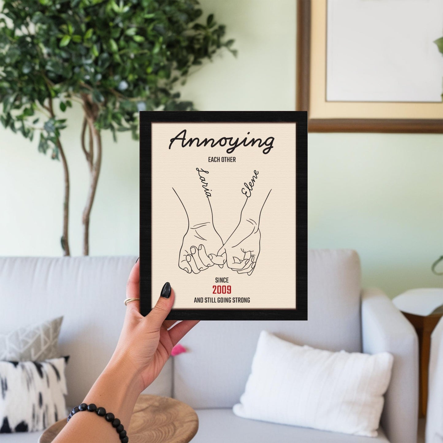 Netecom Personalized Funny Couple Frame Annoying Each Other Quote Valentine Present for Him Her Wedding Anniversary Decor