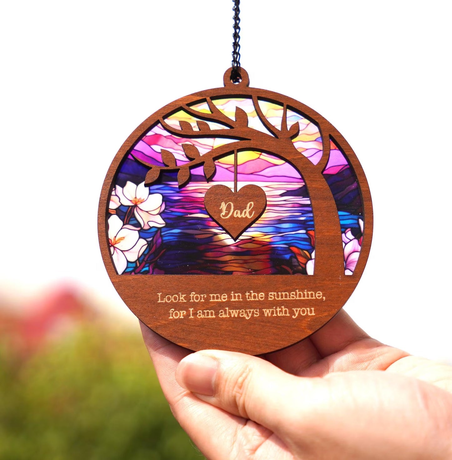 Netecom Mom Memorial Suncatcher – Personalized Loss of Mother Sympathy Gift, In Loving Memory Window Hanging, Mother in Heaven Remembrance Keepsake