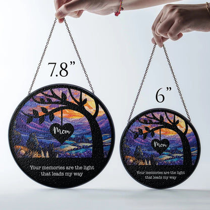 Netecom Memorial Stained Glass Suncatcher – Personalized Sympathy Gift for Loss of Mom, Father in Heaven Remembrance
