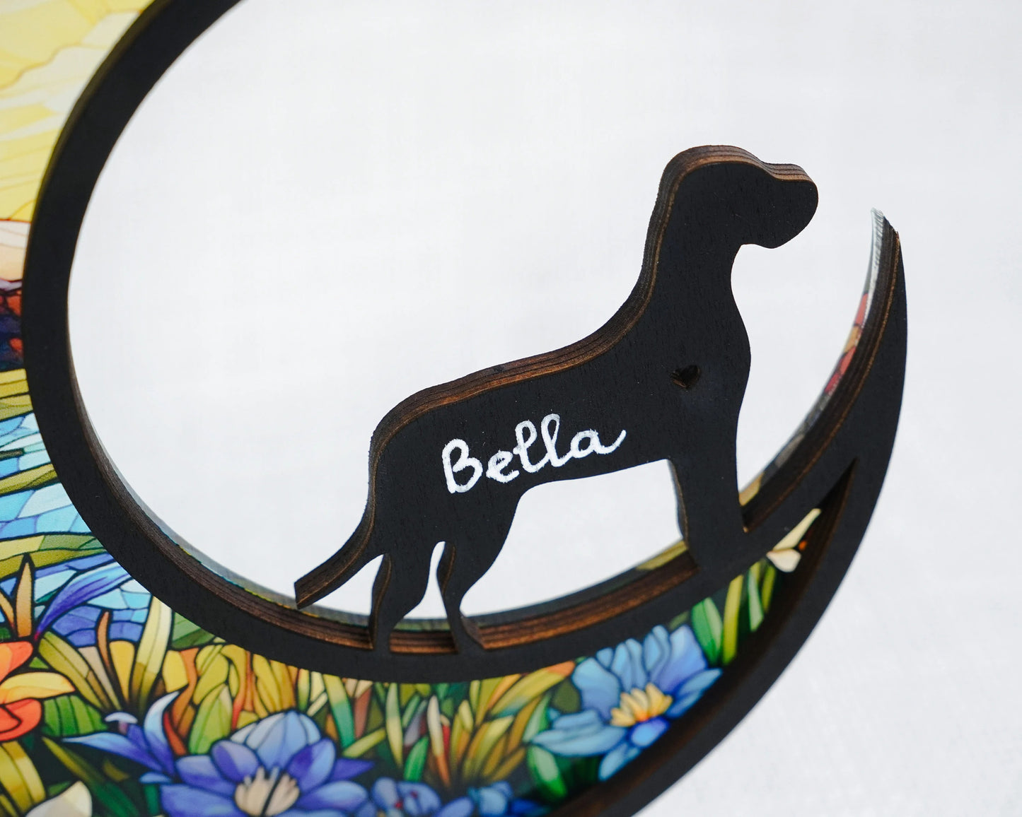 Netecom Personalized 6" Old English Sheepdog Memorial Suncatcher – Custom Pet Loss Sympathy Gift, Dog Remembrance Ornament, Wall Hanging for Dog Lovers