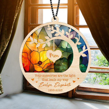 Netecom Mom Memorial Suncatcher – Personalized Loss of Mother Sympathy Gift, In Loving Memory Window Hanging, Mother in Heaven Remembrance Keepsake