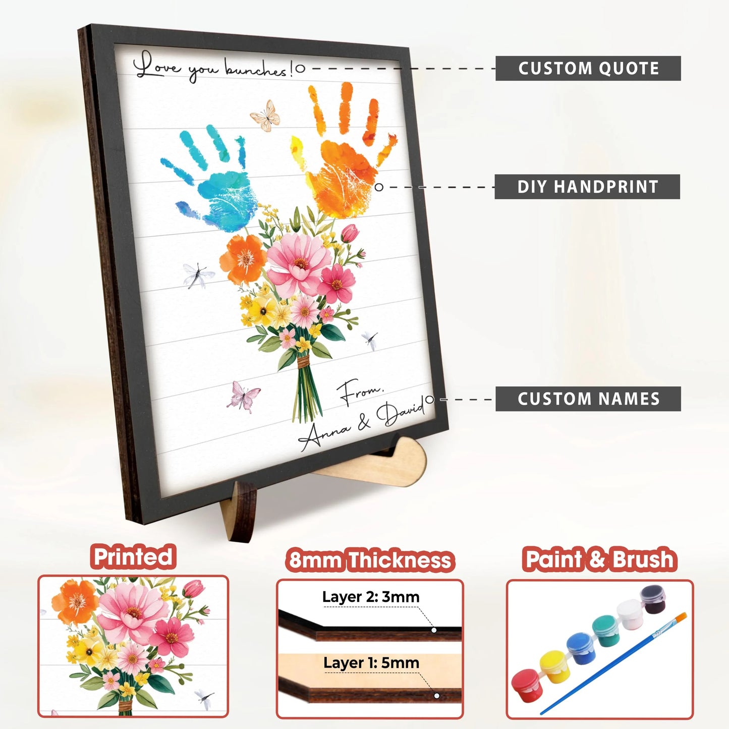 Netecom Personalized Snowman Family Wooden Frame Grandparent Christmas Gift Custom Grandkids Snowman Sign Papa Nana Holiday Keepsake
