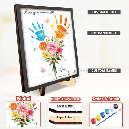 Netecom Personalized Snowman Family Wooden Frame Grandparent Christmas Gift Custom Grandkids Snowman Sign Papa Nana Holiday Keepsake
