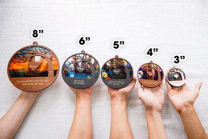 Netecom Memorial Suncatcher – Personalized Family Keepsake, Loss of Dad Mom Sympathy Gift, Custom Remembrance