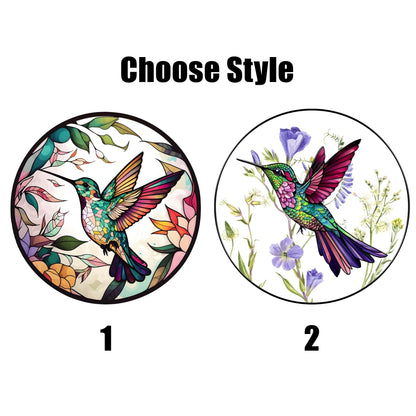 Netecom Hummingbird Stained Glass Suncatcher – Handcrafted Window Hanging, Bird Lover Gifts, Memorial Gift for Mom, Colorful Glass Art for Home Decor