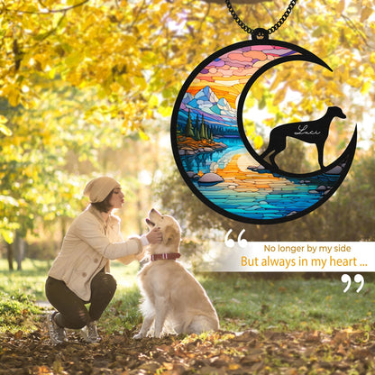 Netecom Personalized Greyhound Dog Memorial Suncatcher – Pet Loss Sympathy Gift, Custom Remembrance Ornament, Window or Car Hanging Decor