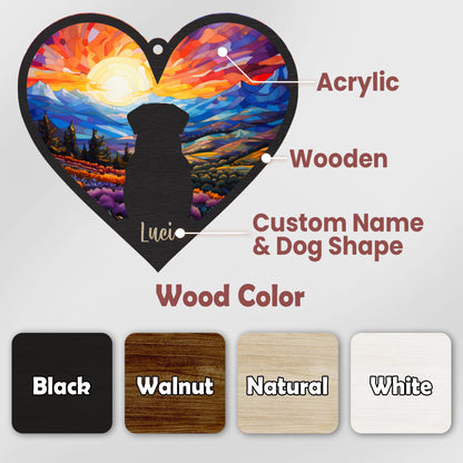 Netecom Rainbow Bridge Dog Suncatcher – Pet Memorial Ornament for Loss of Dog, Custom Pet Sympathy Gift, Light Catcher Window Hanging for Dog Mom