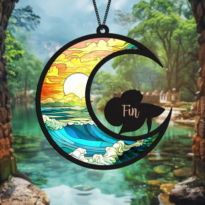 Netecom Personalized Parrot Memorial Suncatcher, Bird Lover Gift, Cockatiel Memorial Ornament, Pet Loss Gift, Custom Pet Memorial, Bird Sympathy Gift