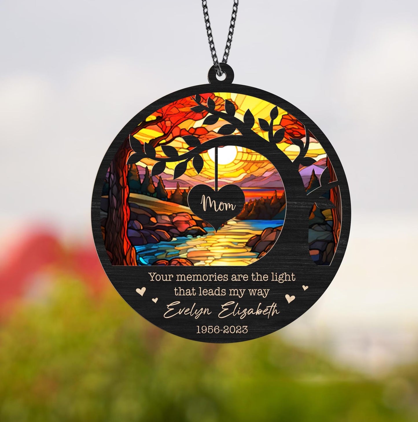 Netecom Mom Memorial Suncatcher – Personalized Loss of Mother Sympathy Gift, In Loving Memory Window Hanging, Mother in Heaven Remembrance Keepsake