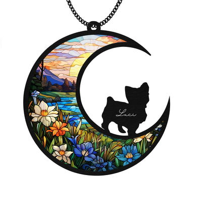 Netecom 6" Yorkshire Terrier Memorial Suncatcher – Personalized Pet Loss Sympathy Gift, Pet Passed Away Remembrance Ornament, Gift for Yorkshire Terrier Lovers