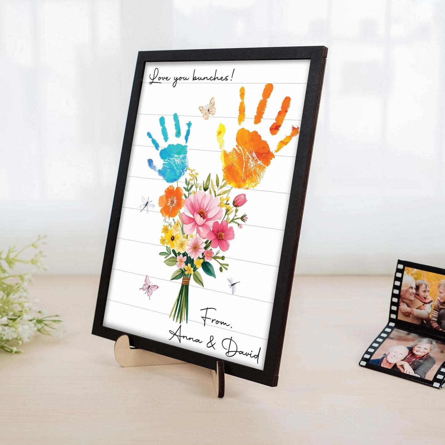 Netecom Personalized Snowman Family Wooden Frame Grandparent Christmas Gift Custom Grandkids Snowman Sign Papa Nana Holiday Keepsake